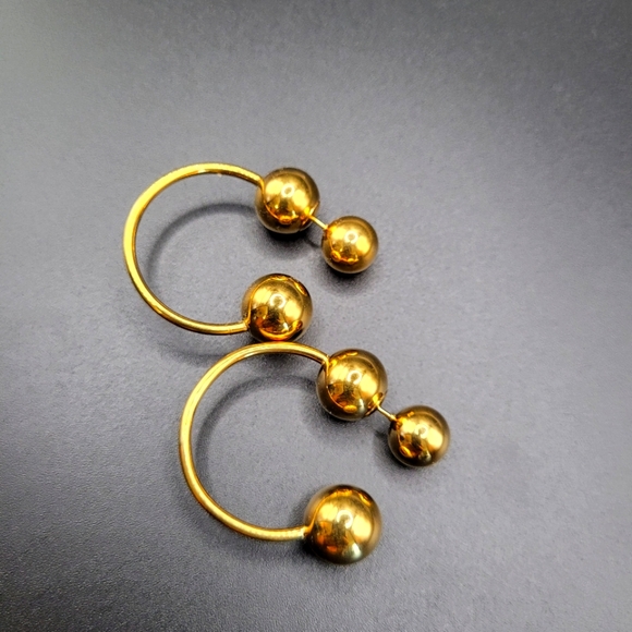 High ball gold Hoops by Lavender Blue Soul - Picture 6 of 7